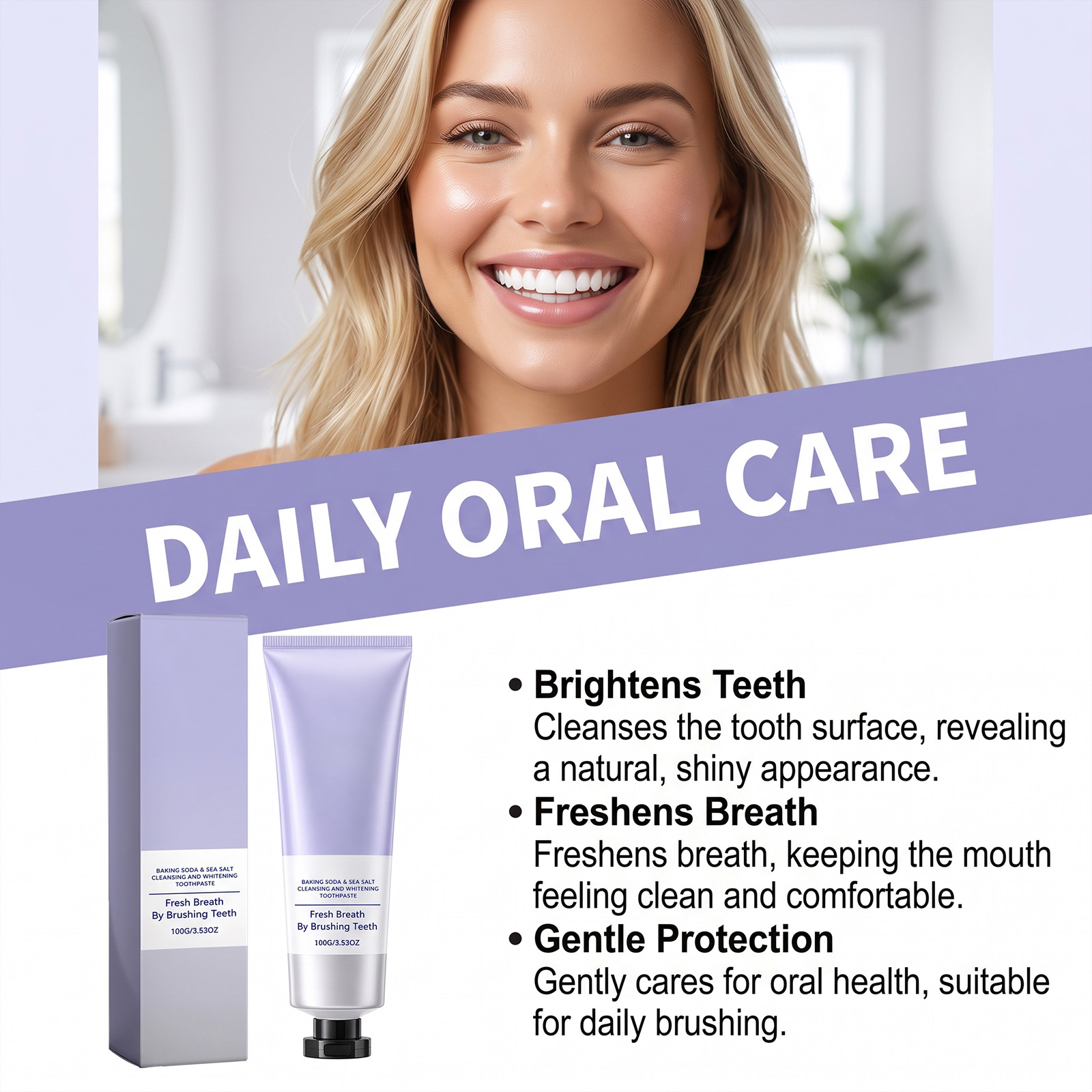 Pasta Gigi Pemutih Garam Laut  - Teeth Whitening Baking Soda ulasan dan harga