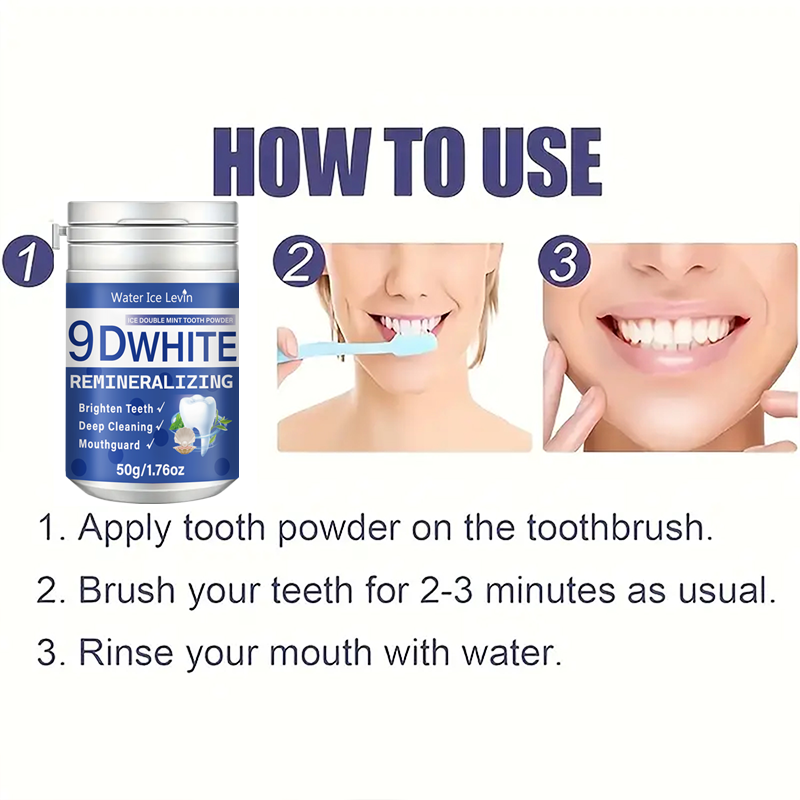 9D White Ice Double Mint Tooth - Teeth Whitening Baking Soda ulasan dan harga