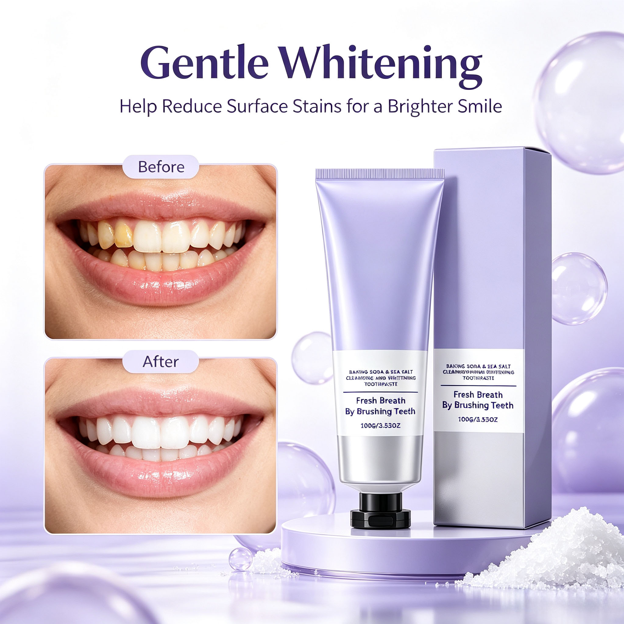 Pasta Gigi Soda Kue & Garam La - Teeth Whitening Baking Soda ulasan dan harga