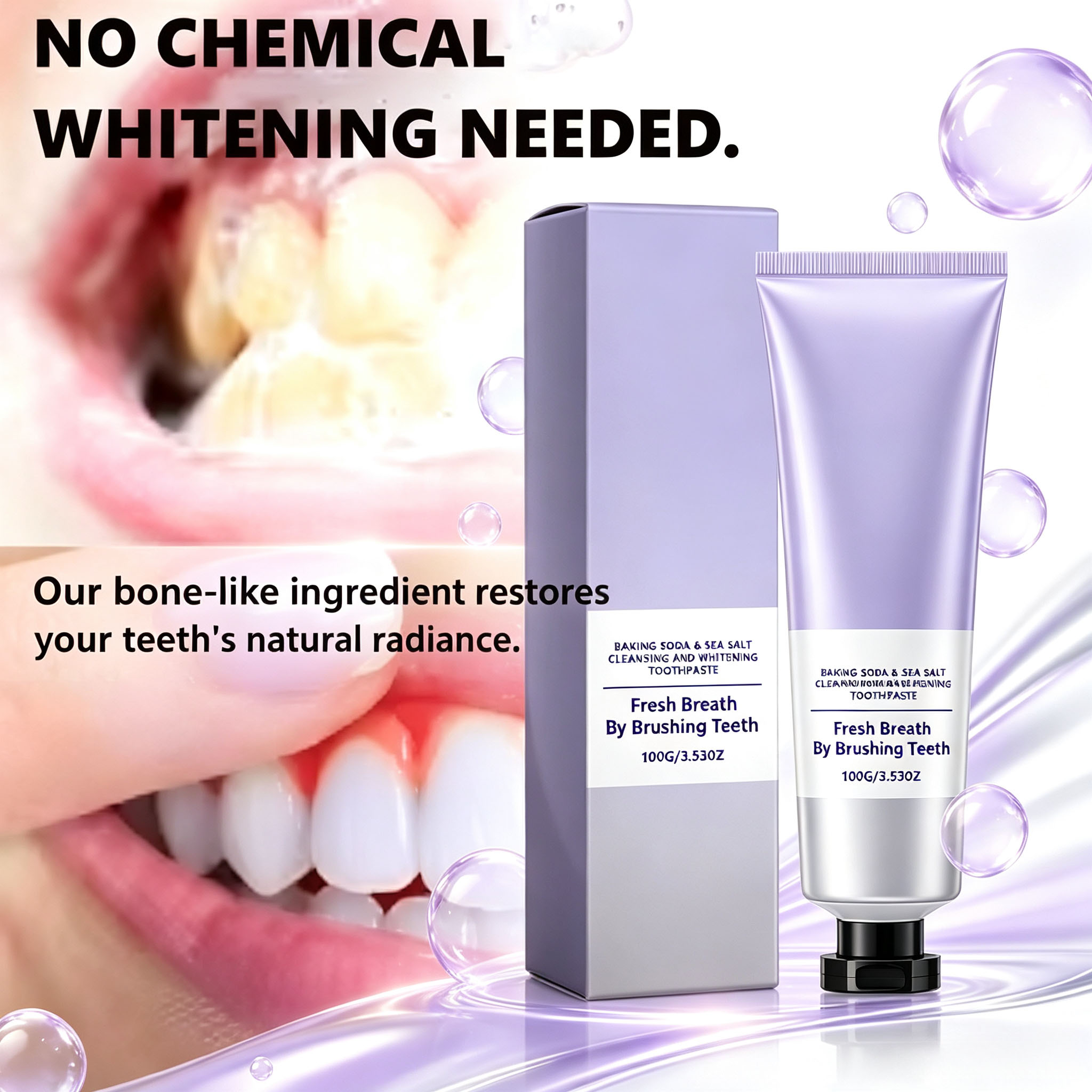 Pasta Gigi Soda Kue & Garam La - Teeth Whitening Baking Soda ulasan dan harga