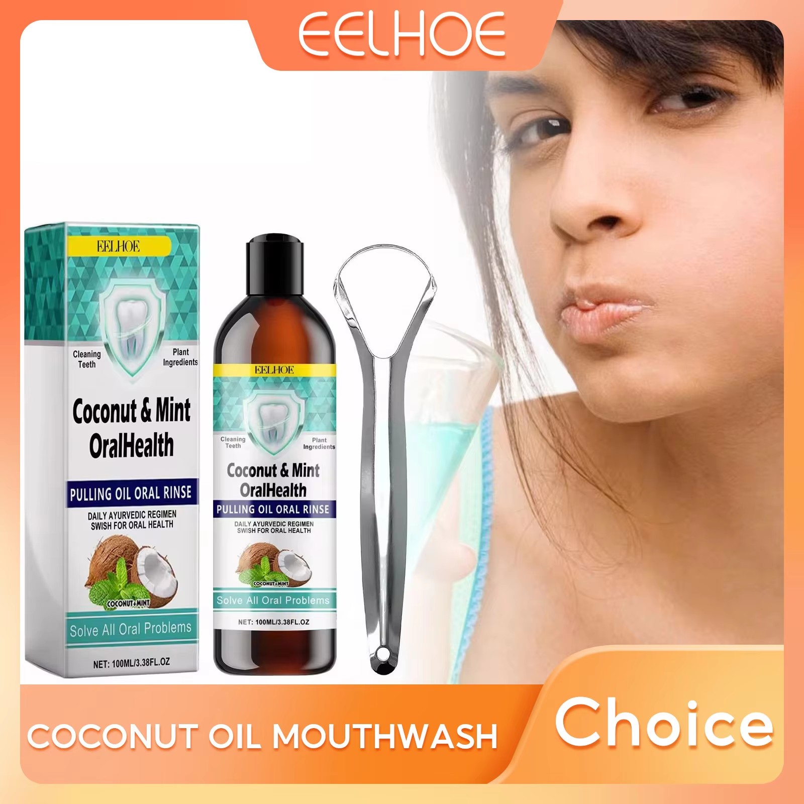 EELHOE Minyak Kelapa Mint Mena - Teeth Whitening Oil Pulling ulasan dan harga