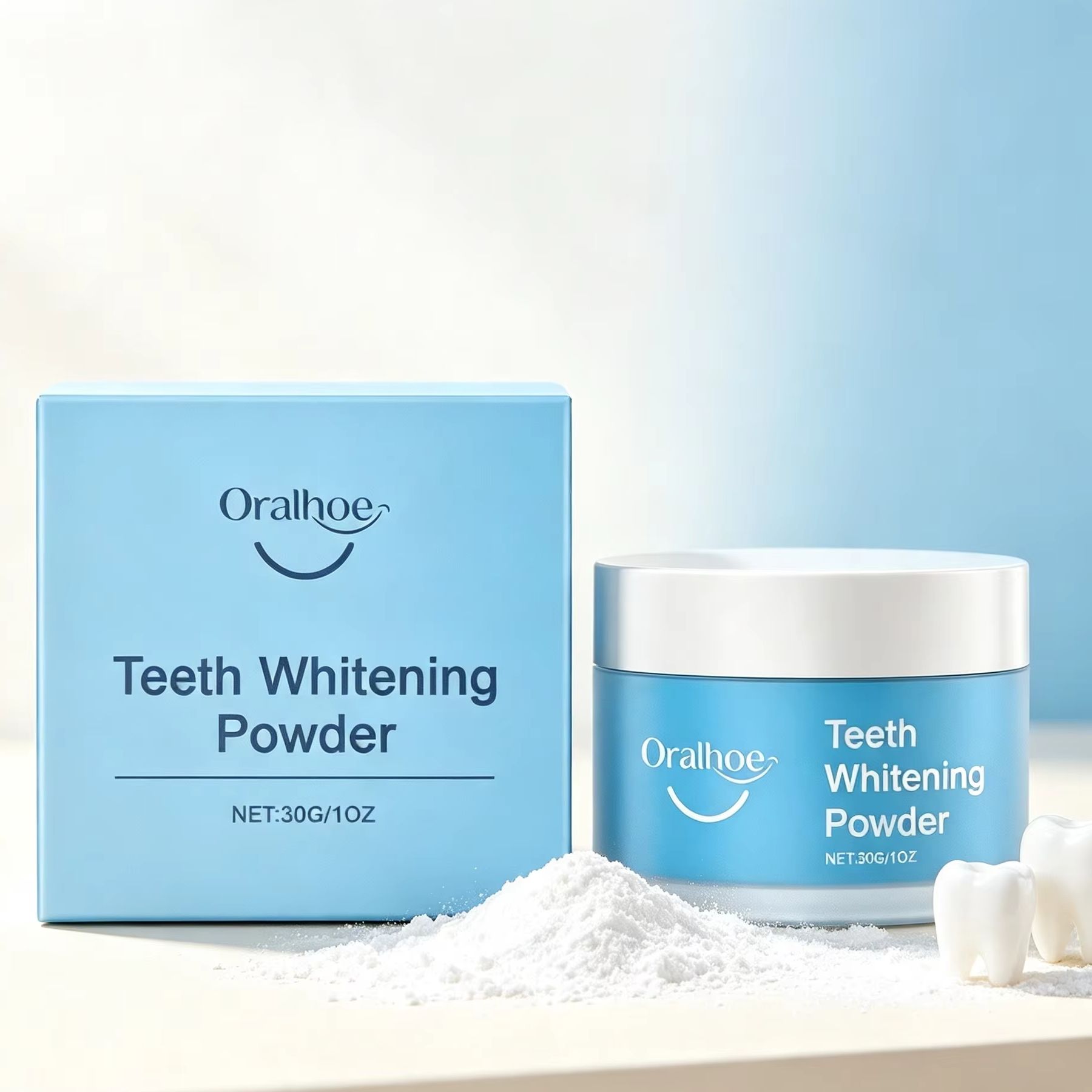 Bubuk Gigi Oralhoe untuk Membe - Teeth Whitening Street ulasan dan harga