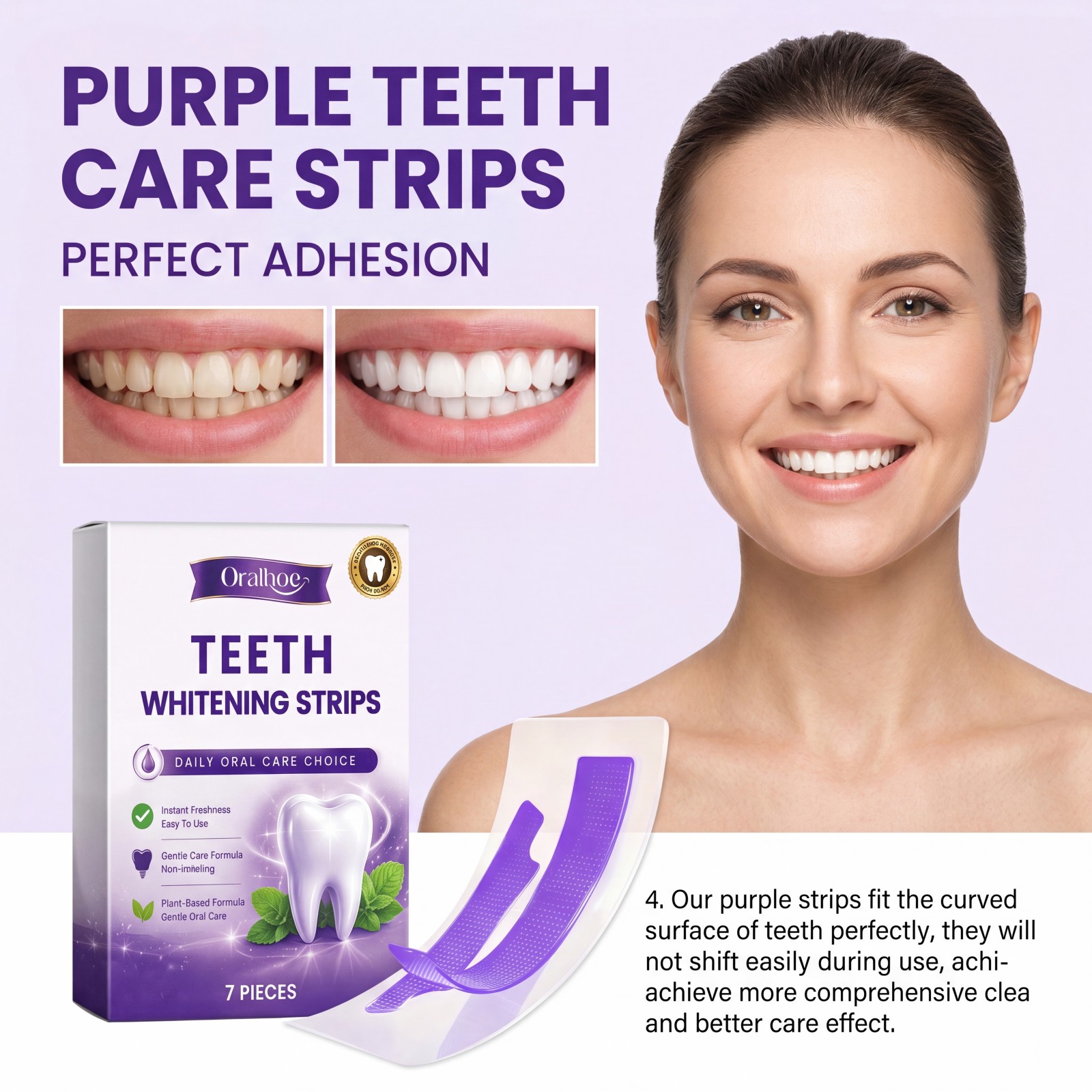 Strip Pemutih Gigi Ungu 7 Buah - Teeth Whitening Street ulasan dan harga