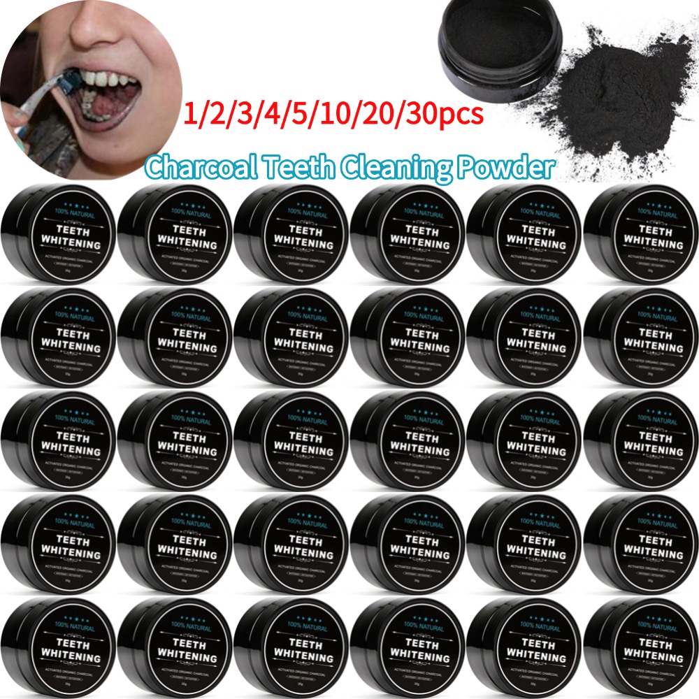 Bubuk Pemutih Gigi Organik Ala - Teeth Whitening Activated Organic Charcoal ulasan dan harga