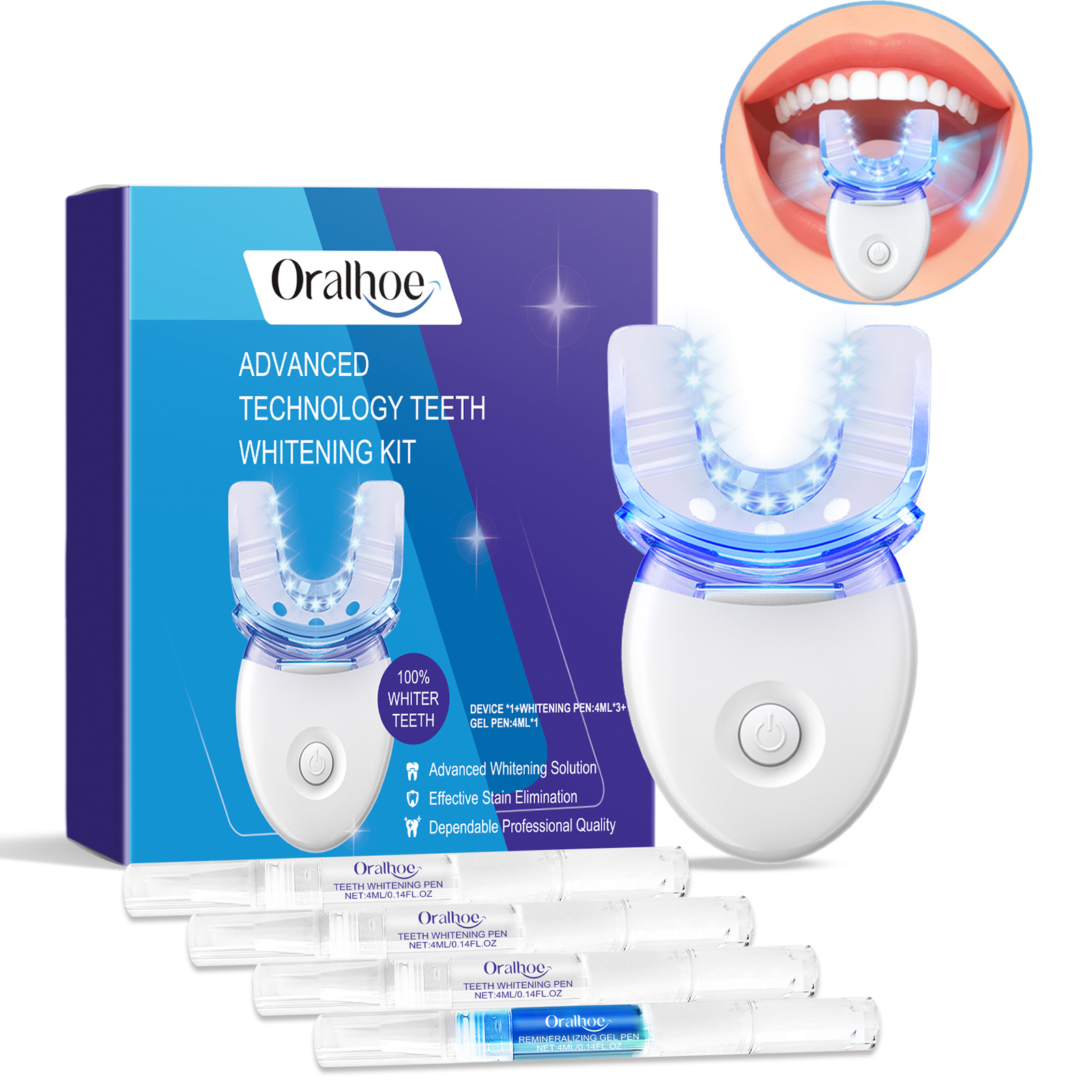 Kit Lampu LED Pemutih Gigi Pro - Teeth Whitening Before And After ulasan dan harga
