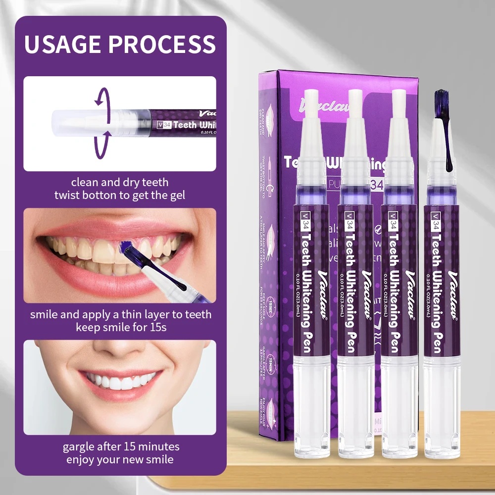 Vaclav V34 Pena Gel Pemutih Gi - Teeth Whitening Before And After ulasan dan harga